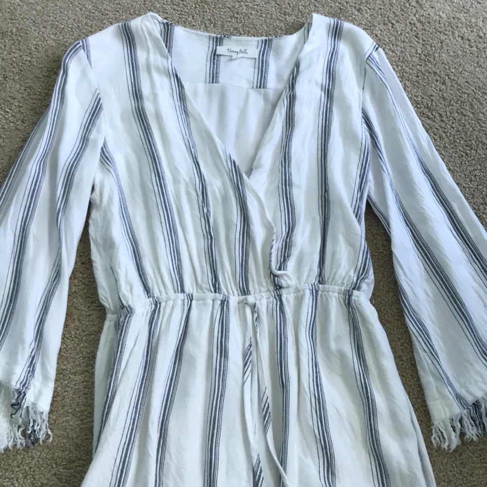 Striped Long Sleeve Romper